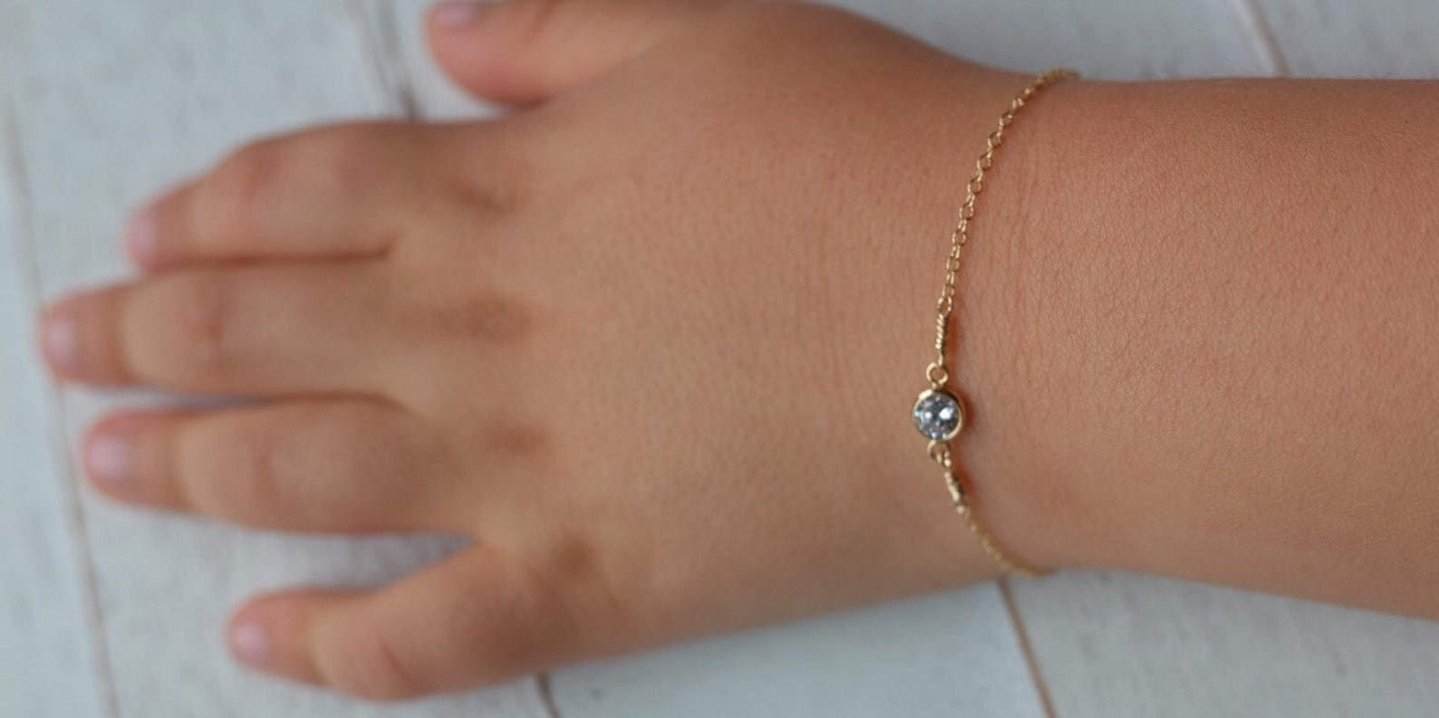Baby Braceletbirthstone Braceletbaby Girl Giftnewborn Bracelet baby