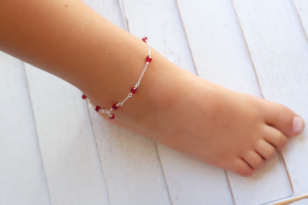 Baby Ankle Bracelet,birthstone Jewelry,baby Bracelet,newborn Anklet,baby Girl Gift,toddler Ankle