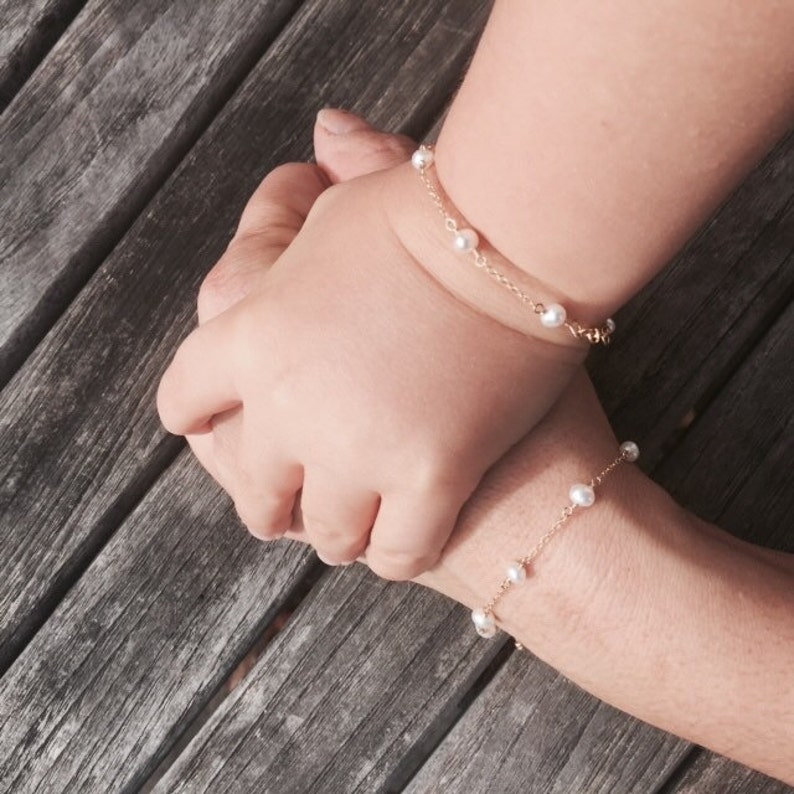 Mommy and Me Baby Braceletmatching Pearl Braceletbaby Shower Etsy