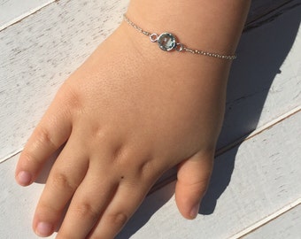 Aquamarine Baby bracelet-toddler bracelet,baby gift,baby birthstone jewelry-birthday gift-baby boy gift,baby girl,turquoise baby bracelet