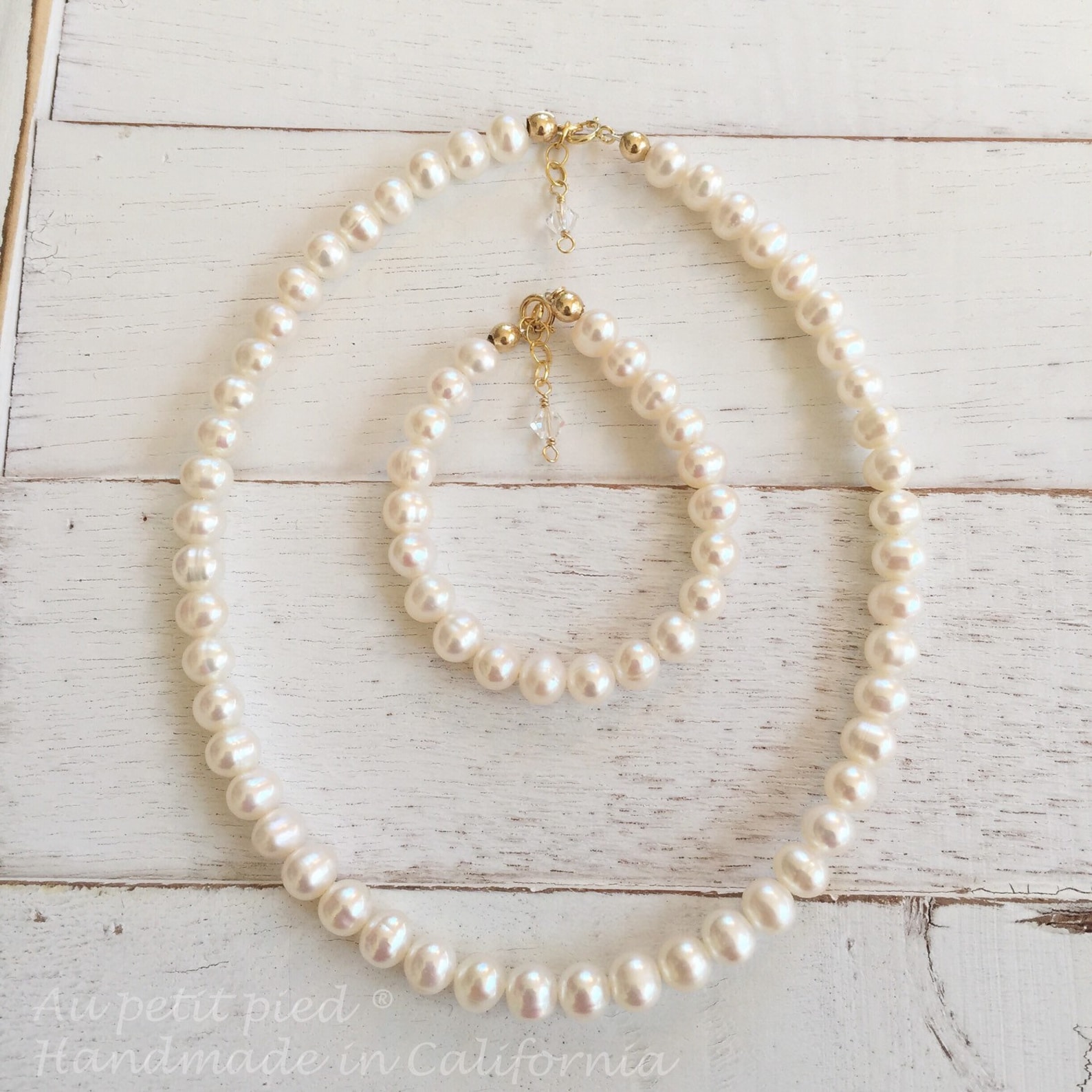 Child Pearl necklace and bracelet setflower girl gifttoddler Etsy