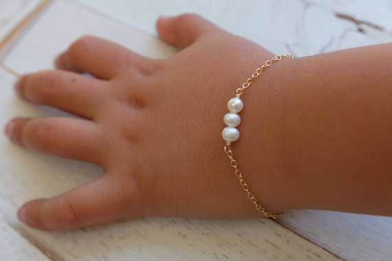 Gold Pearl Bracelet by Grow-With-Me® - BeadifulBABY