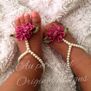 Baby barefoot sandals,baby girl gift,baby sandals,girl baptism gift,girl christening gift,baby shower gift,photo prop,girl baptism