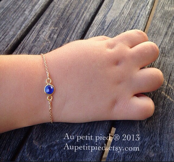 Items similar to Sapphire blue Baby bracelet,baby ankle bracelet,baby