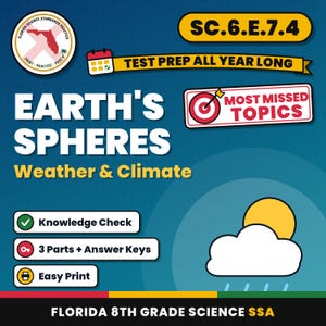 Complete Grade 8 Science Test Bundle, Florida 8th Grade Science Test Review Worksheets, Grades 6-8, Printable Middle School Science image 5