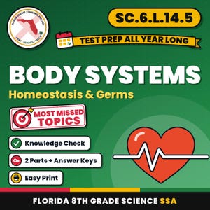 Complete Grade 8 Science Test Bundle, Florida 8th Grade Science Test Review Worksheets, Grades 6-8, Printable Middle School Science image 4