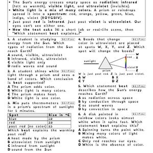 Electromagnetic Spectrum Wavelength and Frequency Worksheets, Florida 8th Grade Science Test Review, SC.8.E.5.11 SC.7.P.10.1 image 5