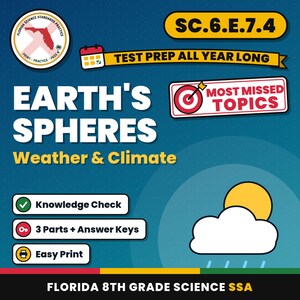 Earth and Space Science Bundle, Florida 8th Grade Science Test Review Worksheets, Grades 6-8, Printable Middle School Science image 3