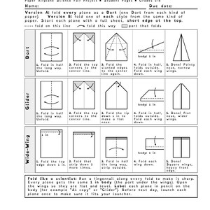 Paper Plane Science Fair Project Guide | Step by Step Student Packet | Grades 5-8 | Fair Test, Data Table, Bar Graph, Display Board image 4