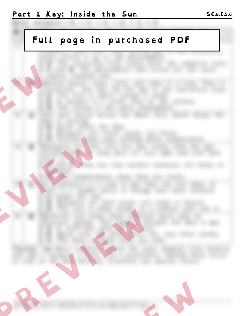 Sun Models Sunspots and Star Properties Worksheets, Florida 8th Grade Science Test Review, SC.8.E.5.6 SC.8.E.5.5 image 4