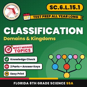Life Science Bundle, Florida 8th Grade Science Test Review Worksheets, Grades 6-8, Printable Middle School Science, 9 Knowledge Checks image 4