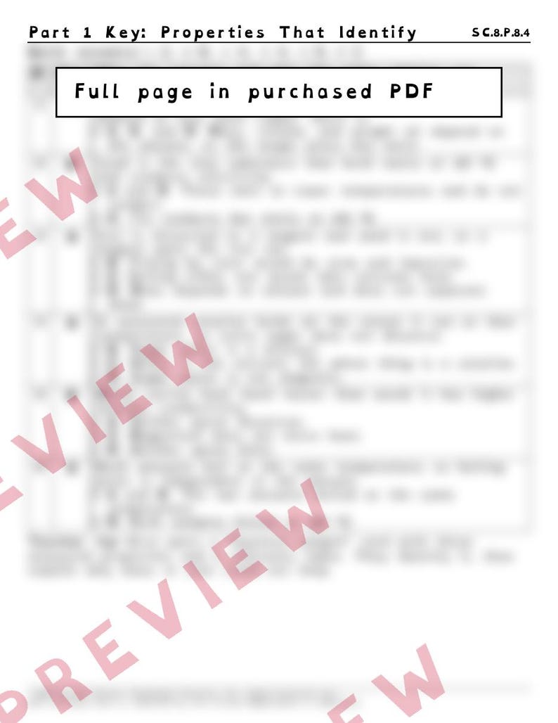 Density and Physical Properties Worksheets, Florida 8th Grade Science Test Review, SC.8.P.8.4 SC.8.P.8.3, Printable Middle School Science image 4