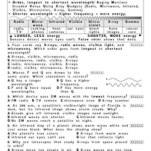 Electromagnetic Spectrum Wavelength and Frequency Worksheets, Florida 8th Grade Science Test Review, SC.8.E.5.11 SC.7.P.10.1 image 3