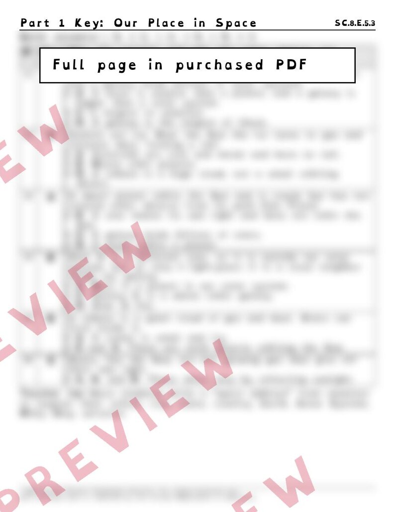 Our Place in Space Galaxies and Light-Years Worksheets, Florida 8th Grade Science Test Review, SC.8.E.5.3 SC.8.E.5.1 image 4
