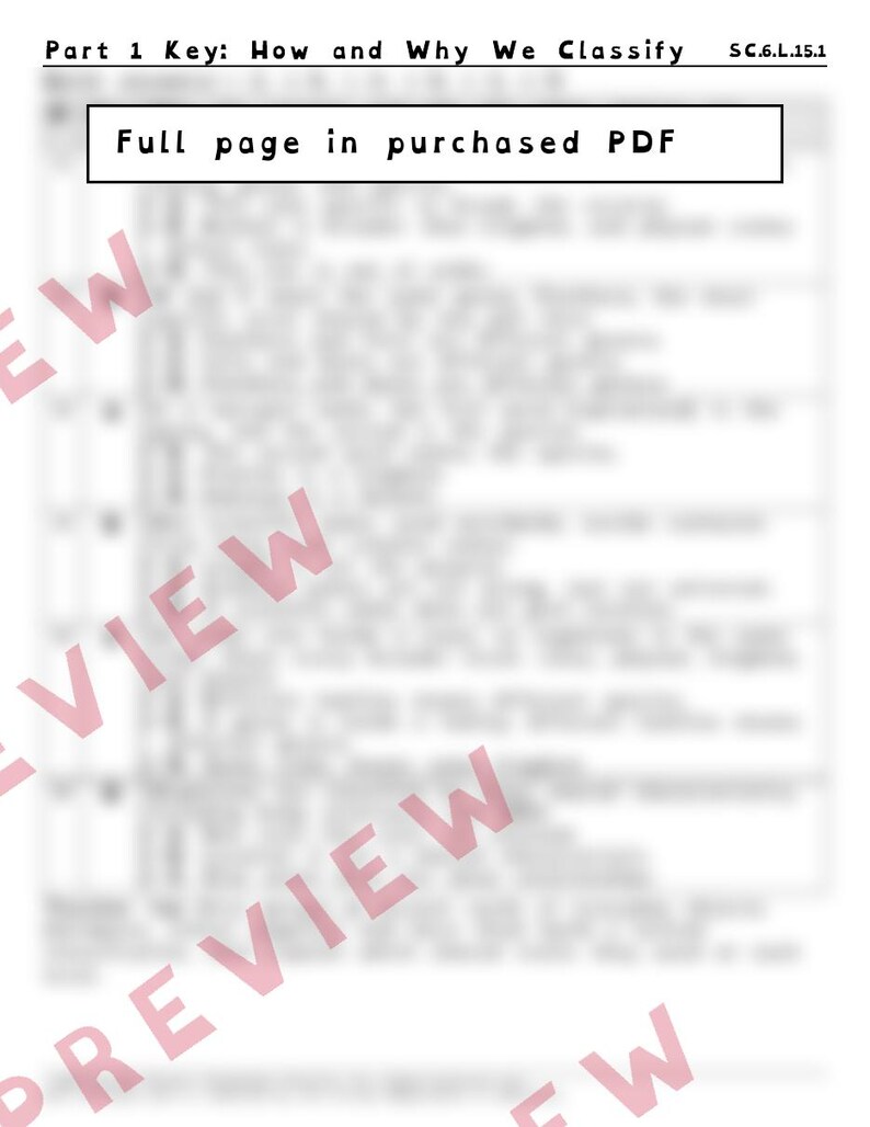 Classification Domains and Kingdoms Worksheets, Florida 8th Grade Science Test Review, SC.6.L.15.1, Printable Middle School Science image 4
