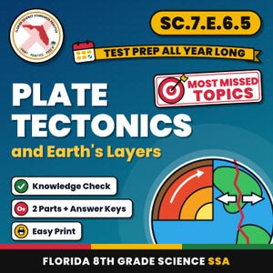 Earth and Space Science Bundle, Florida 8th Grade Science Test Review Worksheets, Grades 6-8, Printable Middle School Science image 5