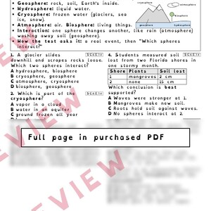 Earth's Spheres Weather and Climate Worksheets, Florida 8th Grade Science Test Review, SC.6.E.7.4 SC.6.E.7.2 image 2