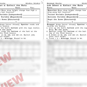Ping Pong Drop Lab, Energy, Averages and Graphing, Low Prep STEM Lab Worksheets, Florida 8th Grade Science, Middle School Printable image 4
