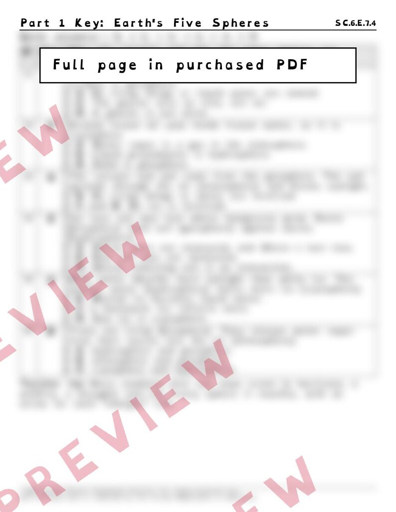 Earth's Spheres Weather and Climate Worksheets, Florida 8th Grade Science Test Review, SC.6.E.7.4 SC.6.E.7.2 image 4