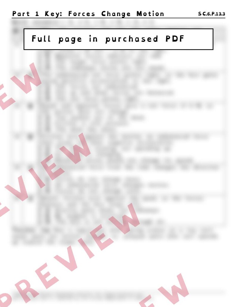 Forces and Motion Net Force and Speed Graphs Worksheets, Florida 8th Grade Science Test Review, SC.6.P.13.3 SC.6.P.12.1 image 4