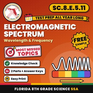 Complete Grade 8 Science Test Bundle, Florida 8th Grade Science Test Review Worksheets, Grades 6-8, Printable Middle School Science image 2