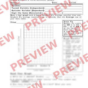 Ruler Drop Reaction Time Lab, Bar Graph, Variables, Low Prep STEM Lab Worksheets, Florida 8th Grade Science, Middle School Printable image 4