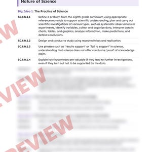 8th Grade Florida Science Standards List, Middle School NGSSS Benchmarks Printable, Lesson Planning, Teacher Binder, 8th Grade Science image 2