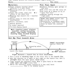 Paper Plane Science Fair Project Guide | Step by Step Student Packet | Grades 5-8 | Fair Test, Data Table, Bar Graph, Display Board image 3
