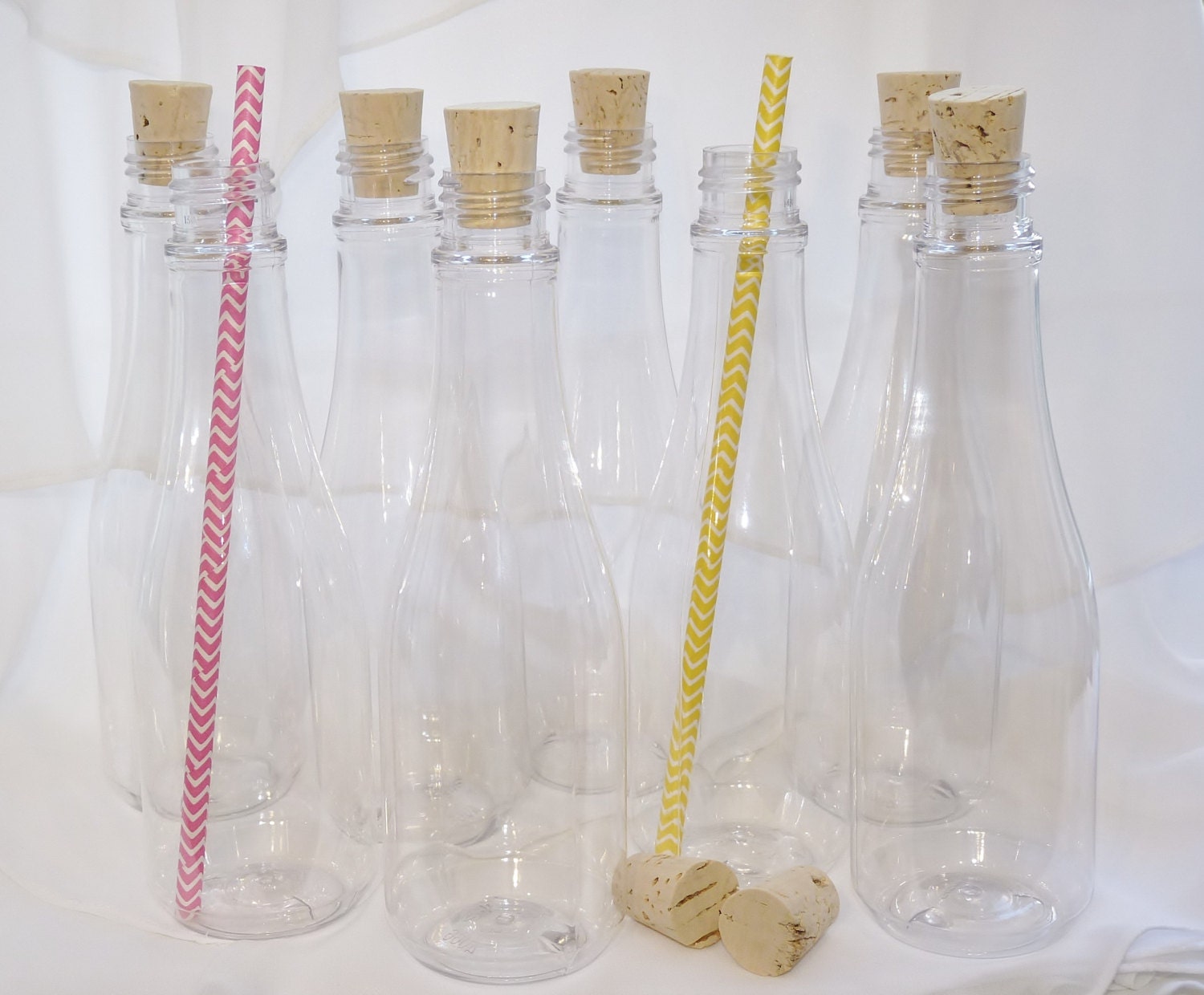 CORK BOTTLES new 8ounce Party Drink / Favor Sized Clear Food Etsy