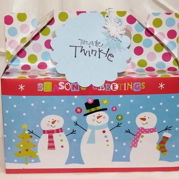 Gable BoX-  WiNtEr SnOwMeN BAKERY -3-  FAVOR BOX  / CooKie BoX  / Treats / Favors / Candy / CooKies and HomeMaDe GoodieS