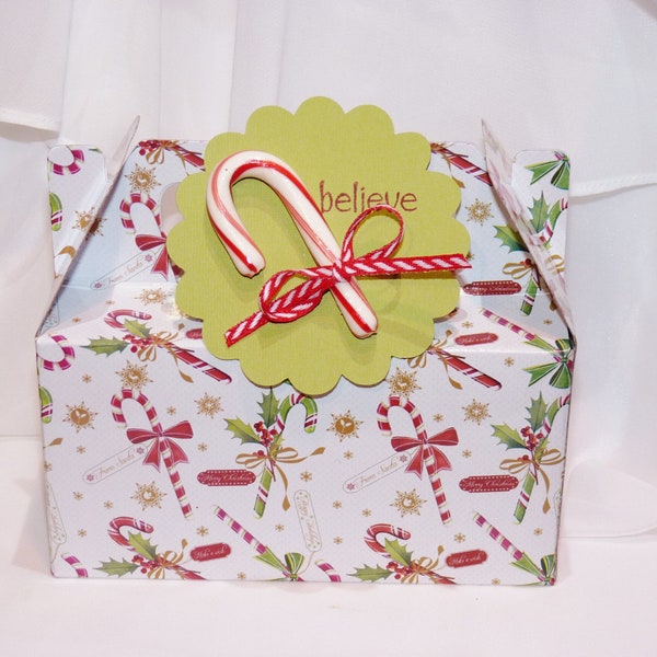 Gable BoX-  the Vintage CaNdY CaNe BAKERY -3-  FAVOR BOX  / CooKie BoX  / Treats / Favors / Candy / CooKies and HomeMaDe GoodieS