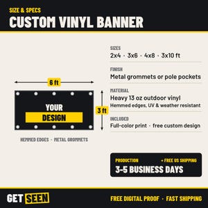 Custom Vinyl Banner with Grommets, Grand Opening Banner, 3x6 4x8 Outdoor Business Banner, Your Logo bild 4
