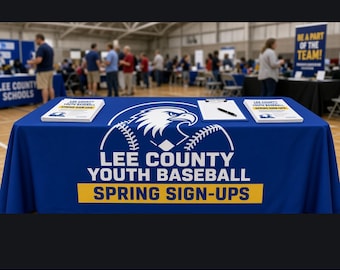 Custom Logo Tablecloth, 6ft 8ft Printed Table Throw for Vendor Booth and Trade Show Table Cover
