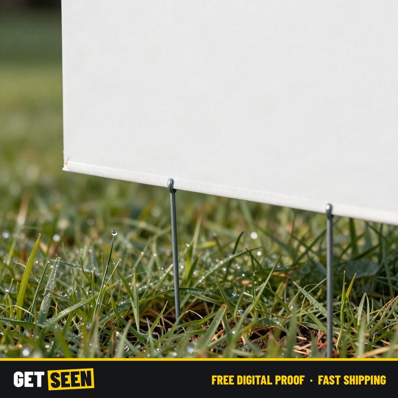 Custom Yard Sign with Stake, 18x24 Business Lawn Sign, Personalized Logo Coroplast Sign, Weatherproof Bild 3