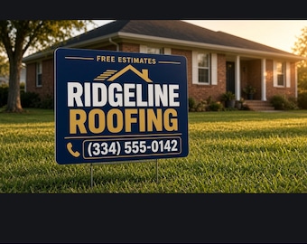 Custom Yard Sign with Stake, 18x24 Business Lawn Sign, Personalized Logo Coroplast Sign, Weatherproof
