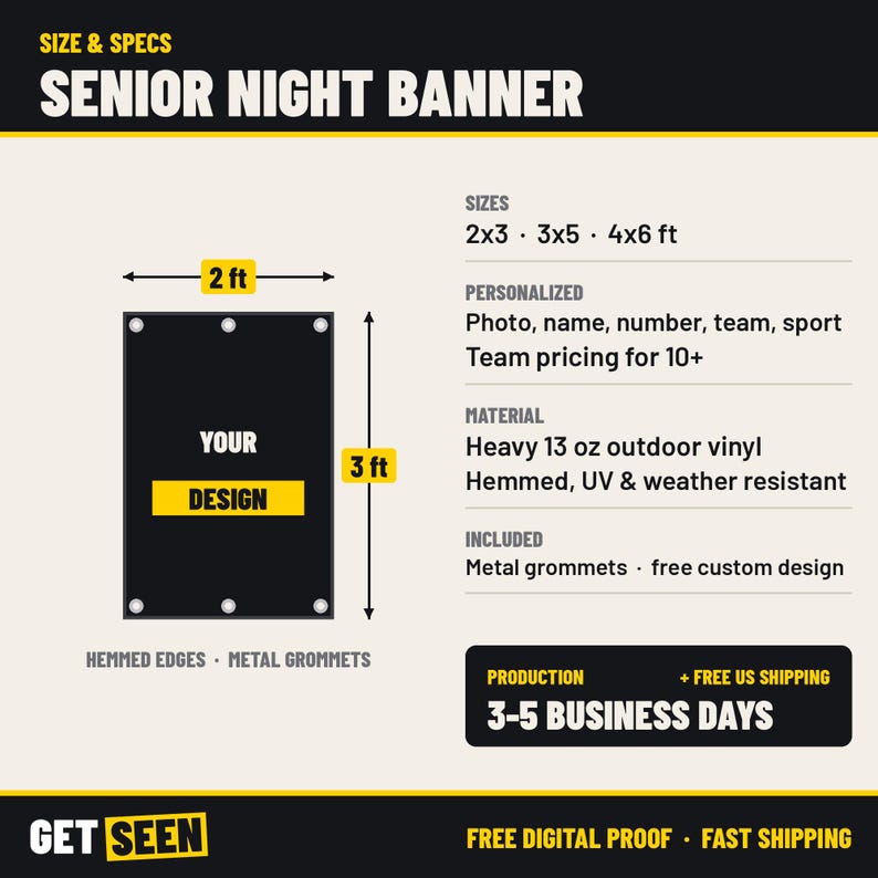 Senior Night Banner with Photo, Custom Senior Athlete Banner for Football, Baseball, Soccer, Softball image 4