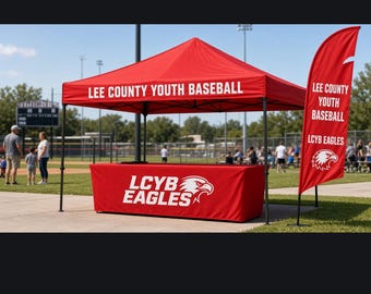 Custom Canopy Tent 10x10 with Logo, Printed Pop Up Tent for Vendors, Teams and Events, Frame and Bag