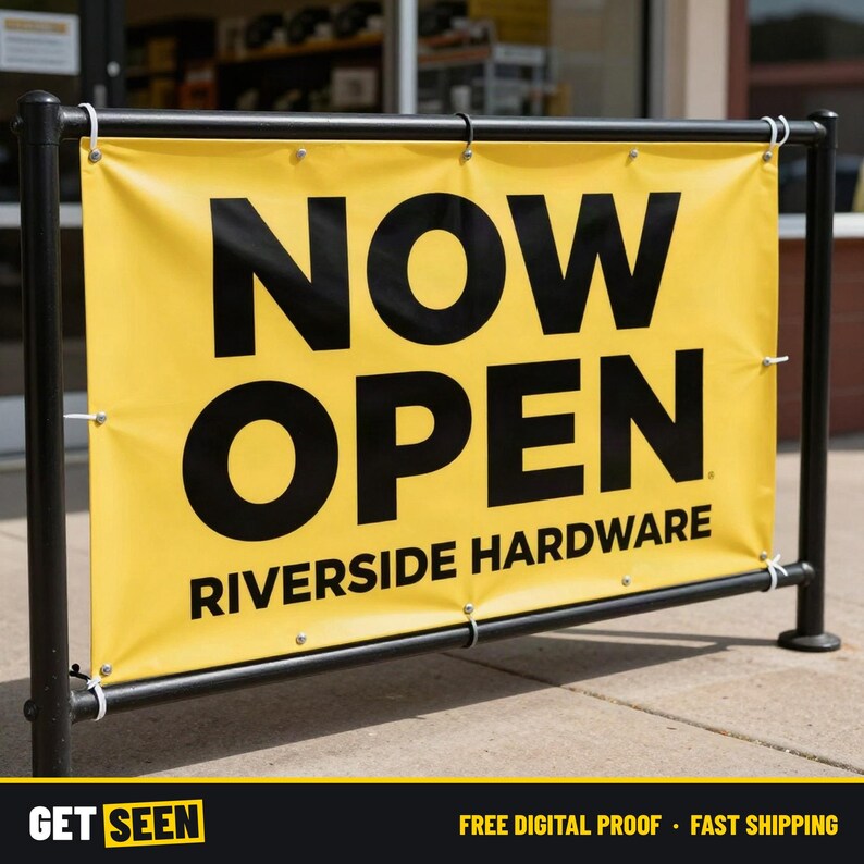 Custom Vinyl Banner with Grommets, Grand Opening Banner, 3x6 4x8 Outdoor Business Banner, Your Logo bild 2