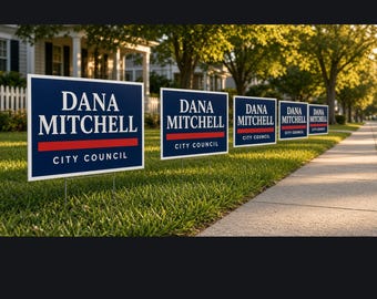Bulk Custom Yard Signs with Stakes, 25 50 100 Pack Campaign Signs, Political and Business Lawn Signs
