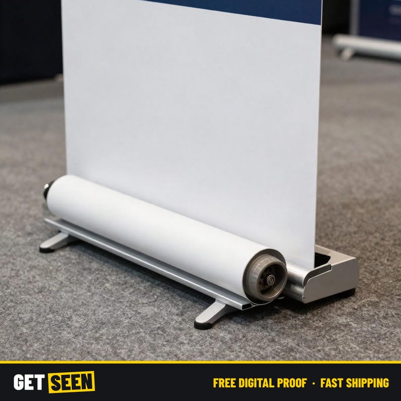 Retractable Banner Stand 33x81, Custom Pull Up Banner with Carry Bag, Roll Up Trade Show Display image 3