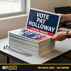 Bulk Custom Yard Signs with Stakes, 25 50 100 Pack Campaign Signs, Political and Business Lawn Signs imagem 2