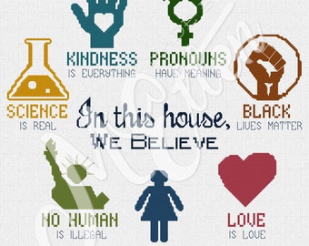 In diesem Haus glauben wir 11 "x 11" Kreuzstichmuster