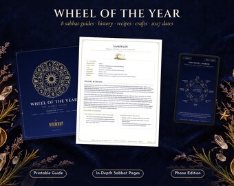 Wheel of the Year Guide Printable, 8 Sabbats Book of Shadows Pages, Pagan Holiday History, Recipes & Crafts, 2027 Dates, Letter/A4 PDF
