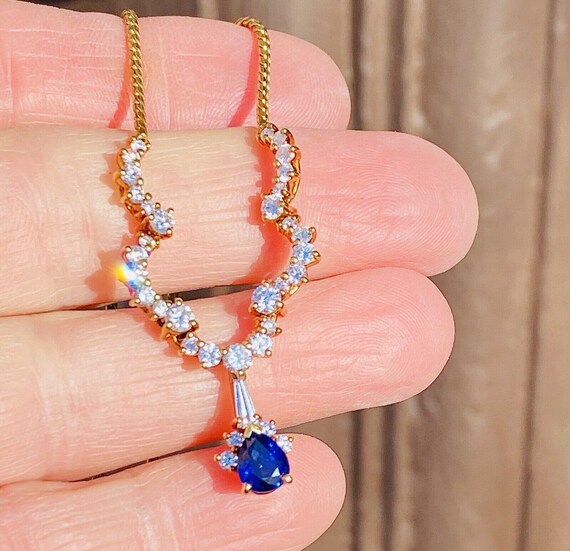 Vintage Estate Kurt Wayne 18k Gold Blue Sapphire … - image 3