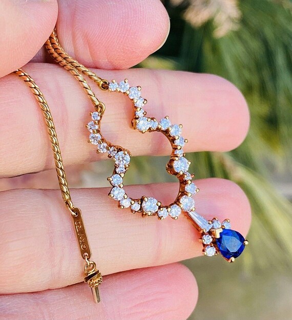 Vintage Estate Kurt Wayne 18k Gold Blue Sapphire … - image 5