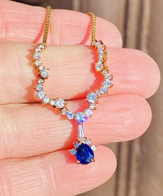 Vintage Estate Kurt Wayne 18k Gold Blue Sapphire … - image 2