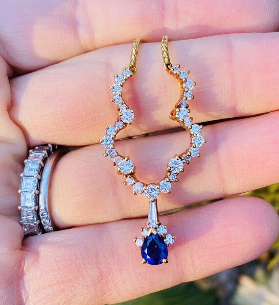 Vintage Estate Kurt Wayne 18k Gold Blue Sapphire … - image 7