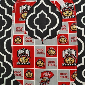 Ohio State Baby Bib Waterproof backing with hook and loop tape