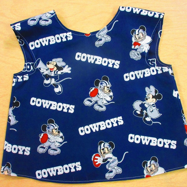 NFL Dallas Cowboys and Mickey & Minnie Mouse preschool smock, apron or bib