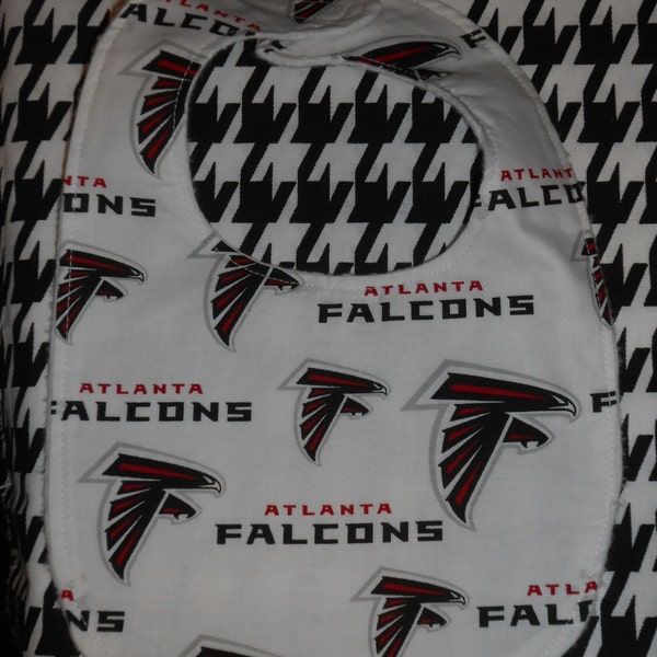 Waterproof lining Atlanta Falcons NFL baby bib hook and loop closure handmade by me